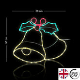 50CM Extra Large LED Christmas Bell Light – Multi Coloured – Outdoor